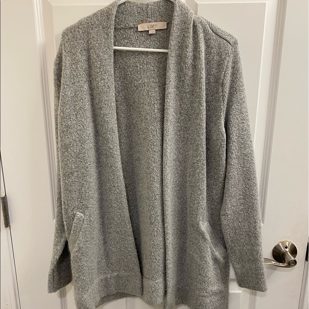 Grey soft and cozy loft cardigan size small